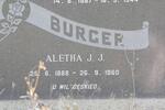 BURGER Hendrik J.E. 1887-1944 & Aletha J.J. 1888-1960