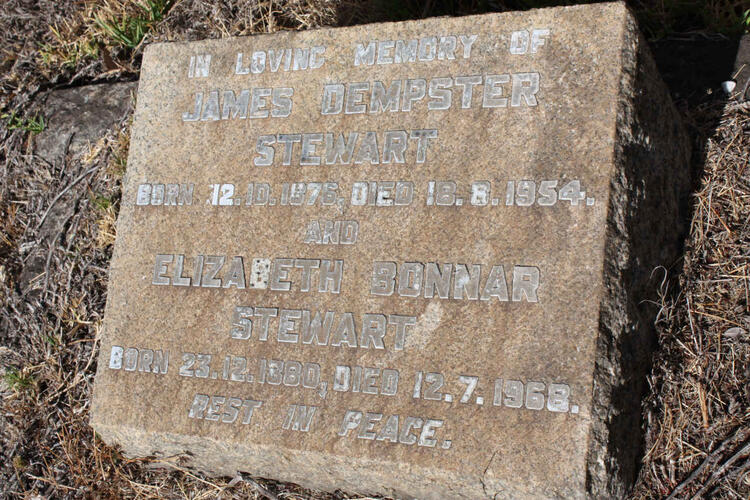 STEWART James Dempster 1876-1954 & Elizabeth BONNAR 1880-1968
