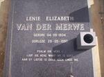 MERWE Lenie Elizabeth, van der 1934-1990
