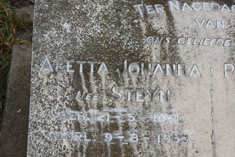 STEYN Aletta Johanna nee STEYN 1860-1935