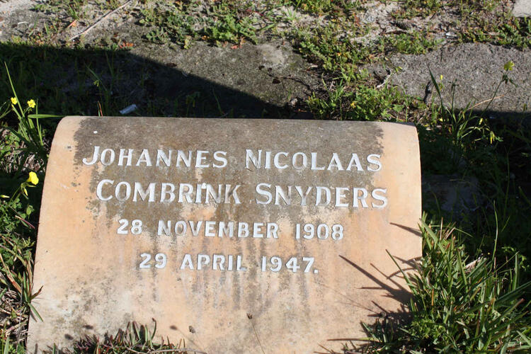 SNYDERS Johannes Nicolaas Combrink 1908-1947