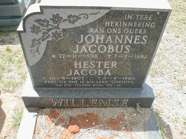 WILLEMSE Johannes Jacobus 1898-1982 & Hester Jacoba 1905-1980
