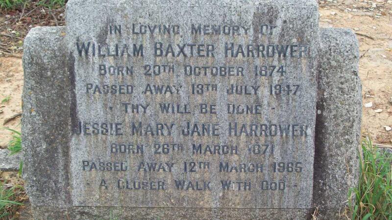HARROWER William Baxter 1874-1947 & Jessie Mary Jane 1871-1965