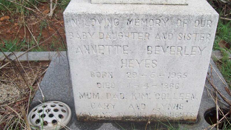 HEYES Annette Beverley 1965-1966