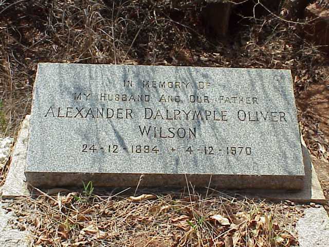 WILSON Alexander Dalrymple Oliver 1894-1970