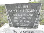 JAGER Isabella Hermina, de nee KLEYNHANS 1909-1973
