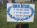METSING John M. 1942-2010