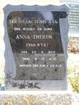 THERON Anna nee VAN WYK 1883-1972