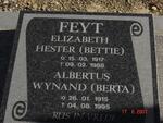 FEYT Albertus Wynand 1915-1995 & Elizabeth Hester 1917-1988