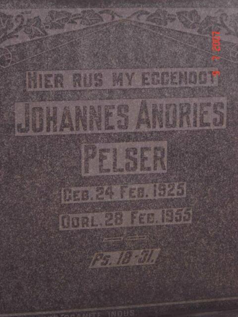 PELSER Johannes Andries 1925-1955