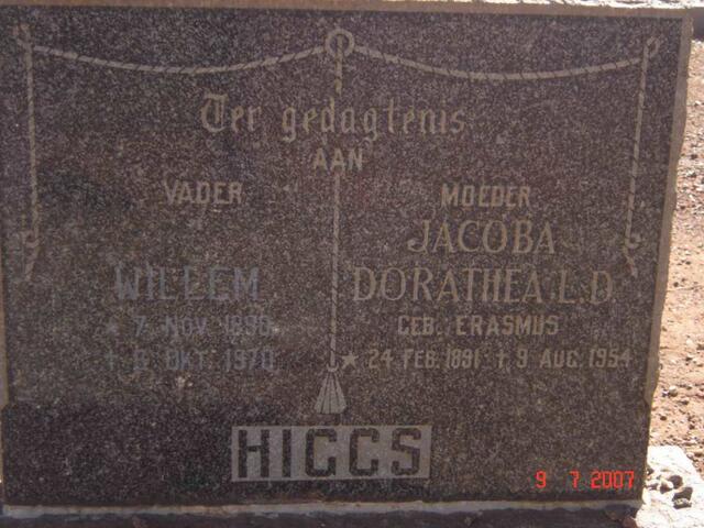 HIGGS Willem 1890-1970 & Jacoba Dorathea L.D. ERASMUS 1891-1954