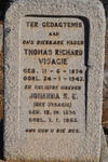 VISAGIE Thomas Richard 1874-1942 & Johanna S.E VISAGIE 1874-1953