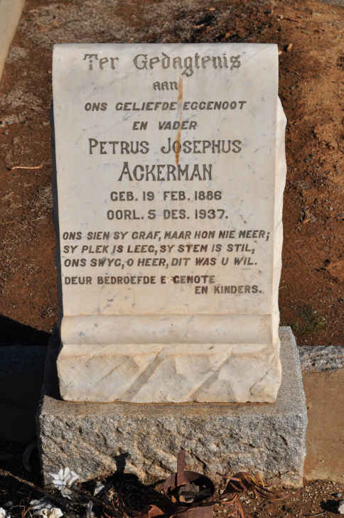 ACKERMAN Petrus Josephus 1886-1937
