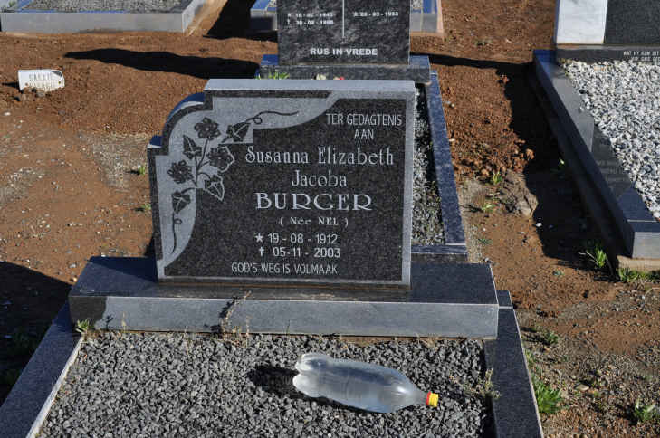 BURGER Susanna Elizabeth Jacoba nee NEL 1912-2003