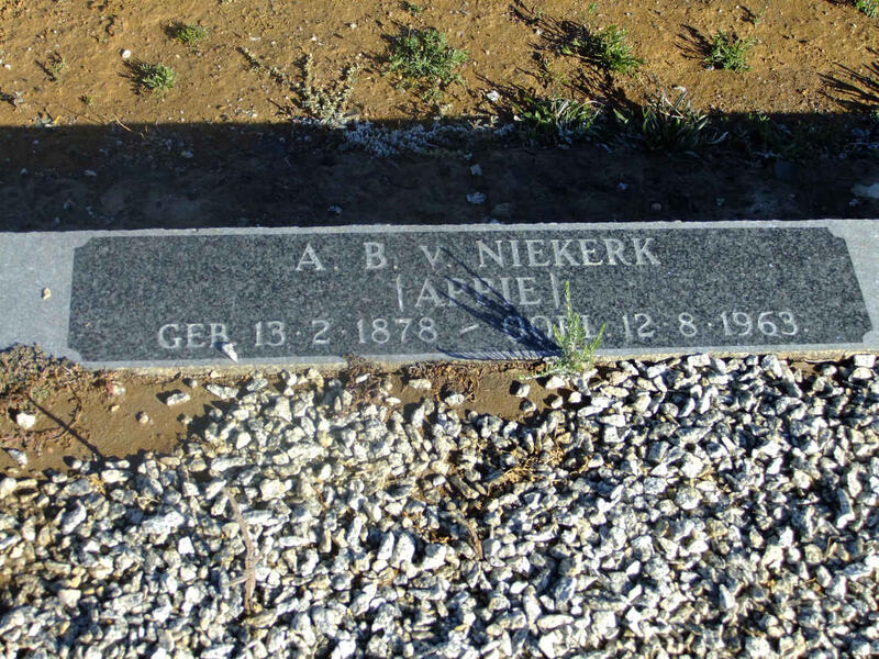 NIEKERK A.B., van 1878-1963