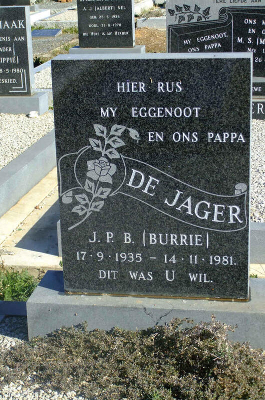 JAGER J.P.B., de 1935-1981