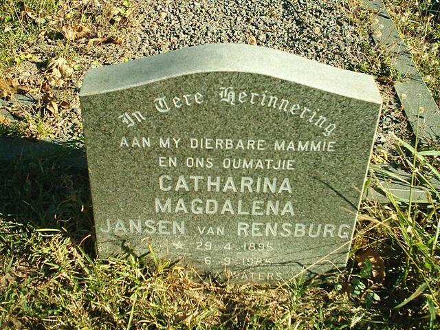 RENSBURG Catharina Magdalena, Jansen van 1895-1985