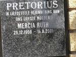 PRETORIUS Mercia Ruth 1908-2001