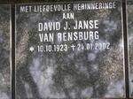 RENSBURG David J., Janse van 1923-2002