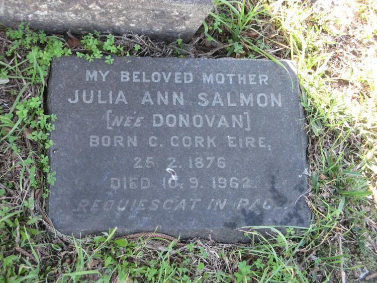 SALMON Julia Ann nee DONOVAN 1876-1962