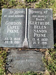 PAYNE Gordon Capel 1928-1981 & Gertrude Helen Sands 1932-1991