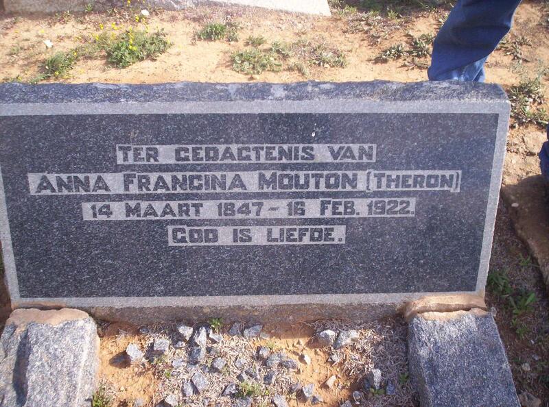 MOUTON Anna Francina nee THERON 1847-1922
