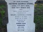 STONE Arthur George 1890-1919 & Hilda Letitia 1890-1972 :: ROBERTSON Doreen Olive nee STONE 1918-2003