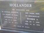 HOLLANDER Hendrik A. 1908-1999 & Catherina J.E. 1909-1979