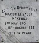 MCKENNA Marion Elizabeth 1845-1986