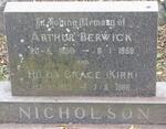 NICHOLSON Arthur Berwick 1890-1959 & Hilda Grace KIRK 1889-1966