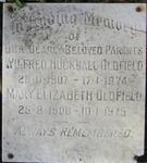 OLDFIELD  Wilfred Hucknall 1907-1974 & Mary Elizabeth 1908-1975