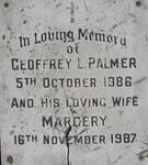PALMER Geoffrey L. 1986 & Marcery -1987