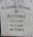 PRICE Alice nee WRIGHT 1890-1989