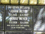 MEYER Johan 1935-2002 & Marie 1938-2006