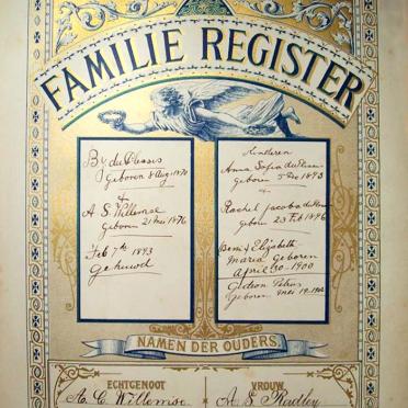 WILLEMSE AC, gebore 1855 en AS RADLEY, gebore 1859, getroud 1875 WILLEMSE AC, gebore 1855 en AS RADLEY, gebore 1859, getroud 1875