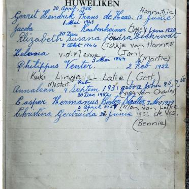 HAYCOCK Johannes Gerhardus Henderick gebore 1890 en Dorothea MAREE gebore 1892 getroud 1914 HAYCOCK Johannes Gerhardus Henderick gebore 1890 en Dorothea MAREE gebore 1892 getroud 1914