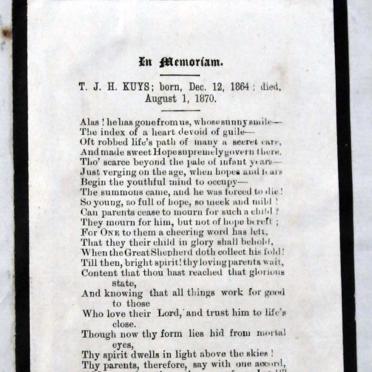 KUYS Arnoldus Gerhardus Marthinus, gebore 1829 en Emily Mary VAN DER RIET, gebore 1830 KUYS Arnoldus Gerhardus Marthinus, gebore 1829 en Emily Mary VAN DER RIET, gebore 1830